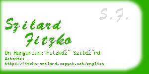 szilard fitzko business card
